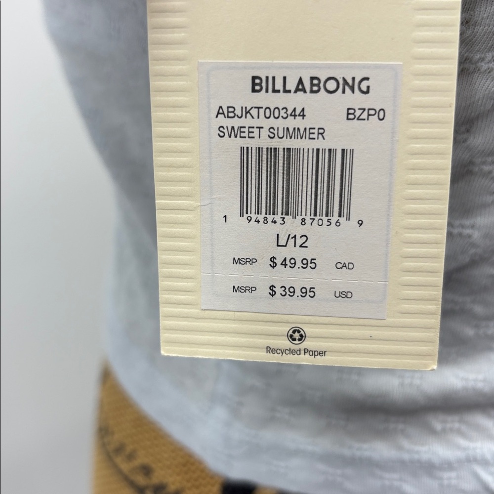 Billabong Sweet Summer Light Blue Textured Top Size Large - Picture 6 of 7